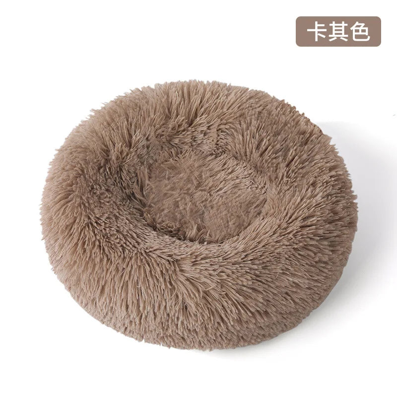 Round Dog Bed Winter Warm Cat Bed Plush Basket for Dog Washable Pet Bed for Small Medium Large Dog Sofa Cat