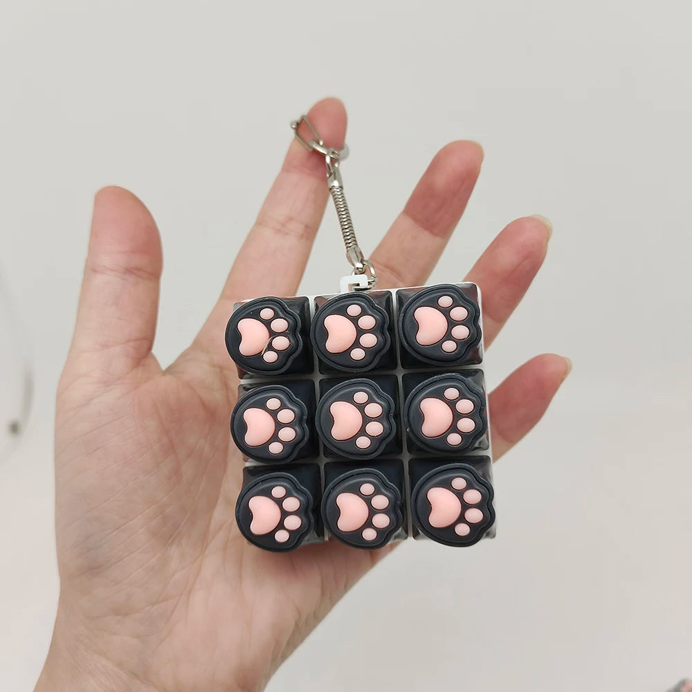 1Pc Silicone Cat Paw Phone Charm Keychain - Soft Squeeze Stress Relief Toy with Lanyard, Cute Backpack Pendant, Fidget Decompression Gift for Teens