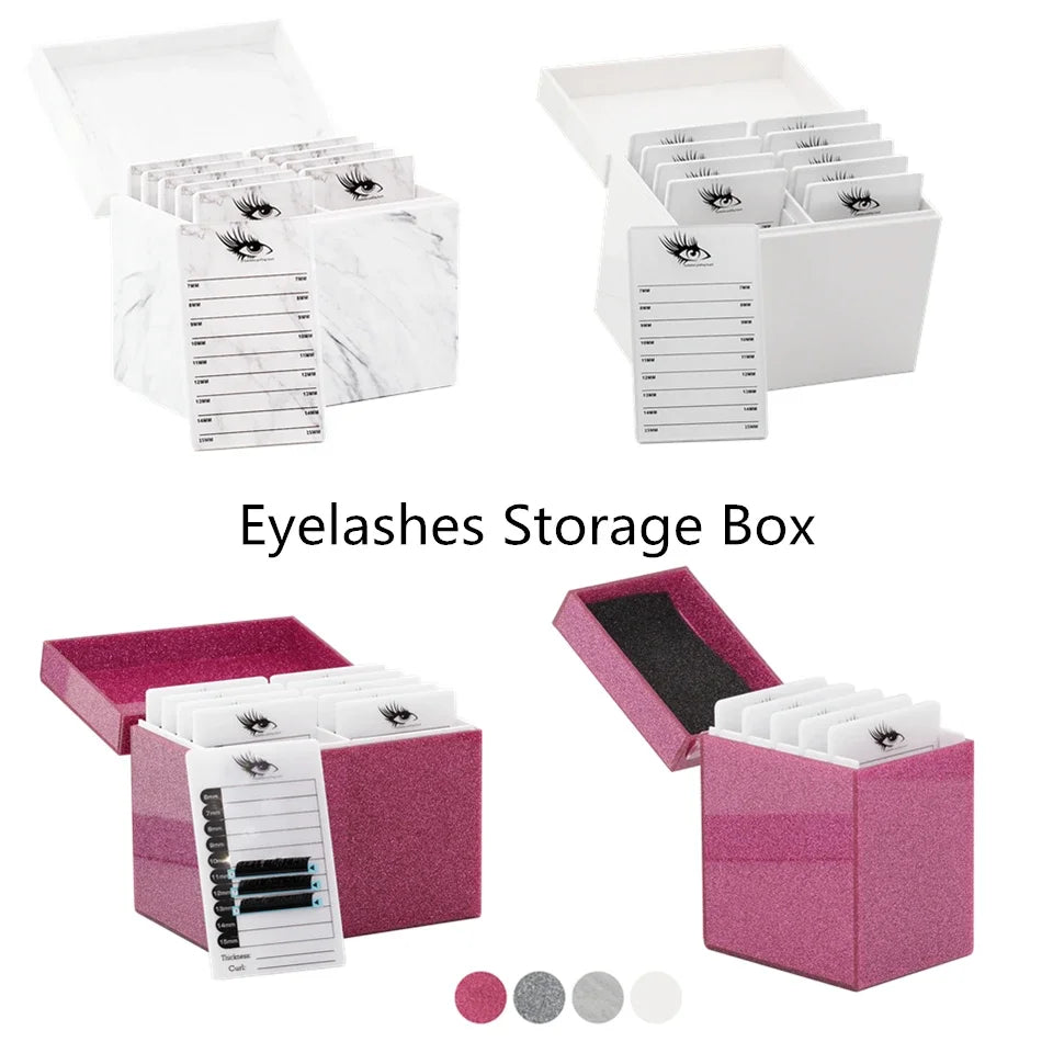 False Eyelash Storage Box 5 Layers Acrylic Pallet Lash Holder Pallet Individual Eyelash Extension Glue Display Stand Makeup 2029
