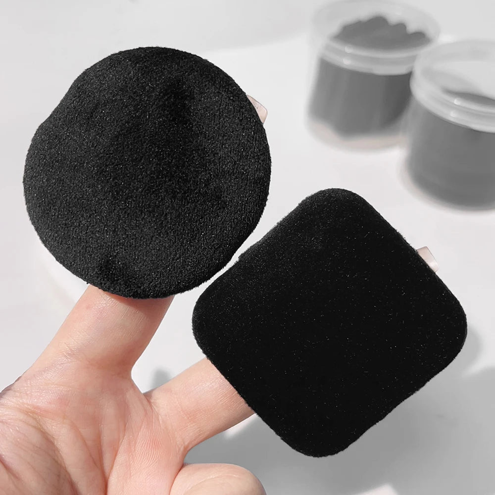 1/20pcs Black Velvet Cosmetic Puff with Box Loose Setting Powder Puffs BB Cream Foundation Powder Pad Beauty Makeup Tools