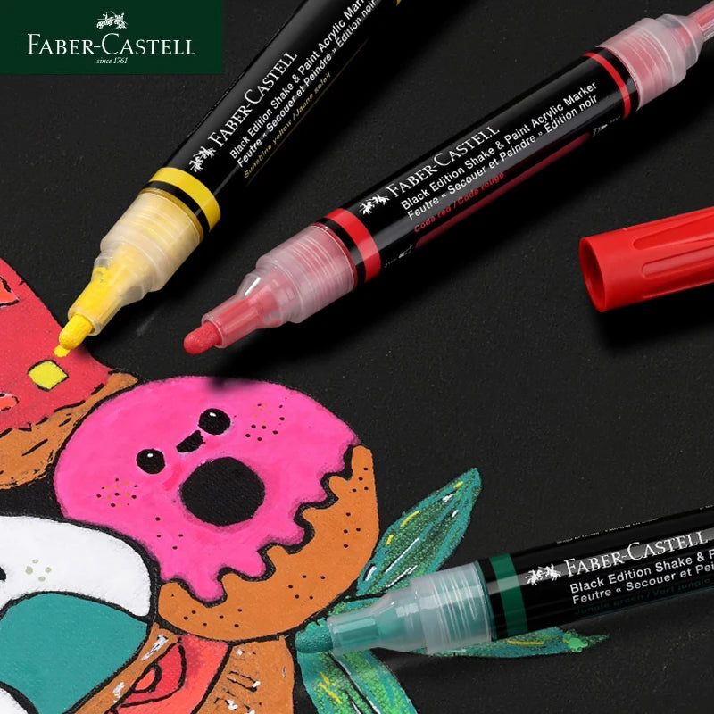 Faber-Castell Boxed Double-ended Acrylic Pen Waterproof Soft-Bristled Marker Pen DIY Hand-painted Ceramic Graffiti Painting Pen