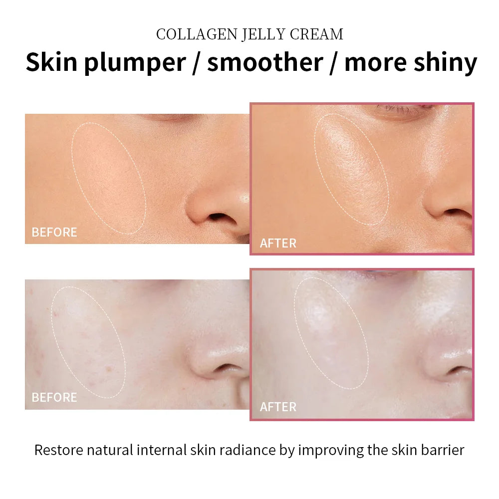 Deep Hydrating Collagen Jelly Cream Moisturizing Tightening Soothing Anti-Aging Firmness Hydration Cream Skincare Cosmetics