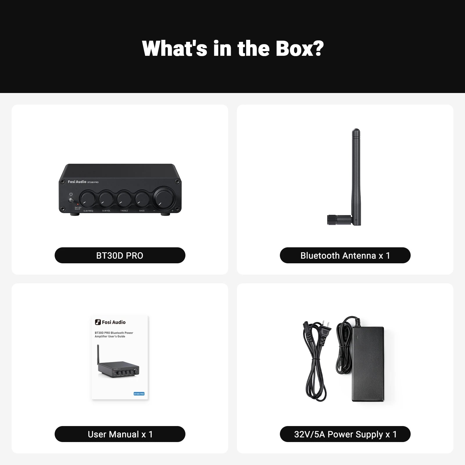 Fosi Audio Bluetooth Sound Power Amplifier 2.1 Channel Amp Audio Reciver for Speaker Subwoofer 165Wx2 +350W BT30D PRO