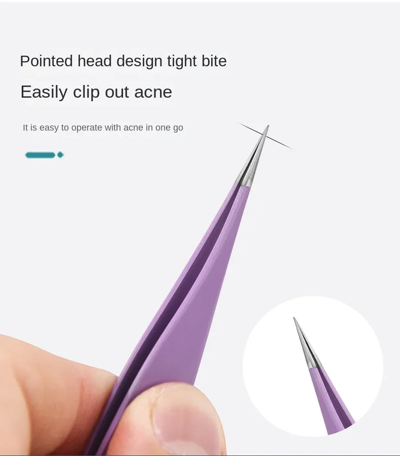 New Super Pointed Acne Clip Acne Needle Grafting Eyelash Clip Blackhead Clip Fake Eyelash Tweezers Feauty Tool  Lash Tweezers