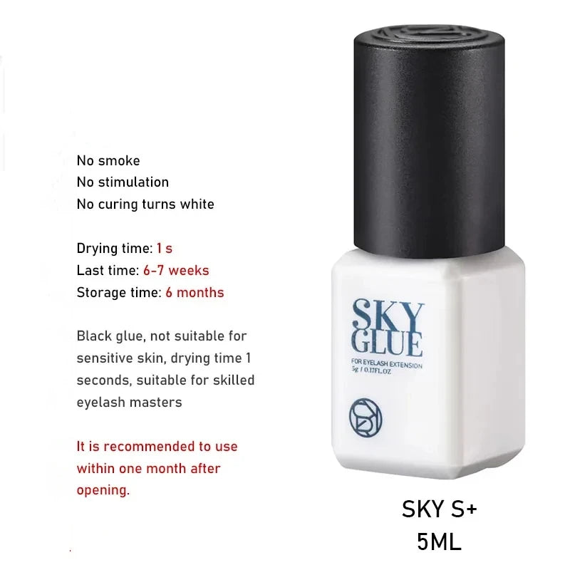 5/10pcs Korea Sky S+ Glue 1s Fast Dry Strong False Eyelash Extension Glue Adhesive Low Smell No Irritation Lash Glue Makeup Tool
