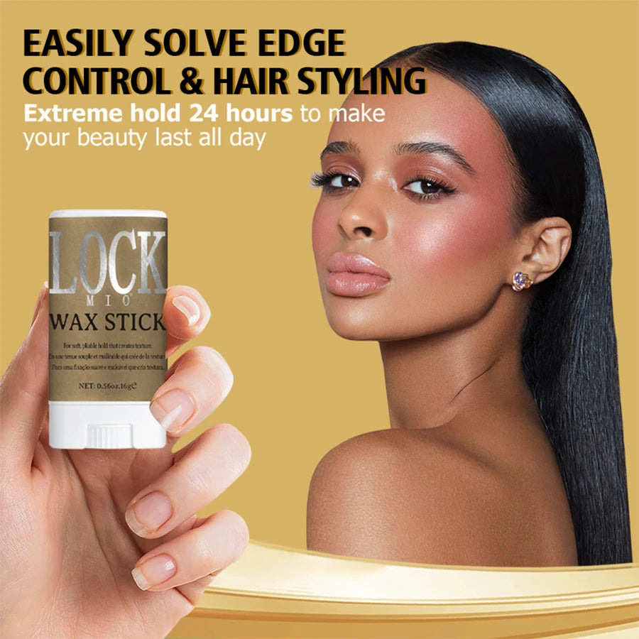 LOCKMIO Hair Wax Stick for Women and Kids Long Lasting Hold Pomade Control Broken Frizz Flyaway Styling Wax for Natural Wigs