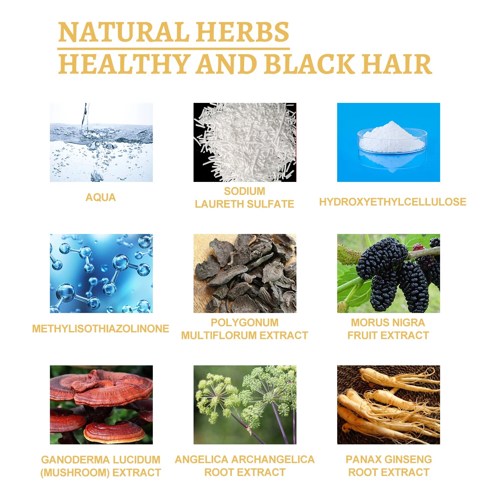 Reying Hair, Hair Darkening , Organic Ganoderma Nutrient Hair Reverse 30ML Black Ganoderma nourishes hair and strengthens it