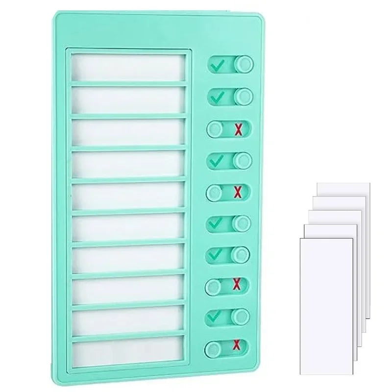 Kids Chore Chart with 10 Papers Chore Chart Plastic Checklist Board DIY To Do List  for Home Routine Planning Blank Paper