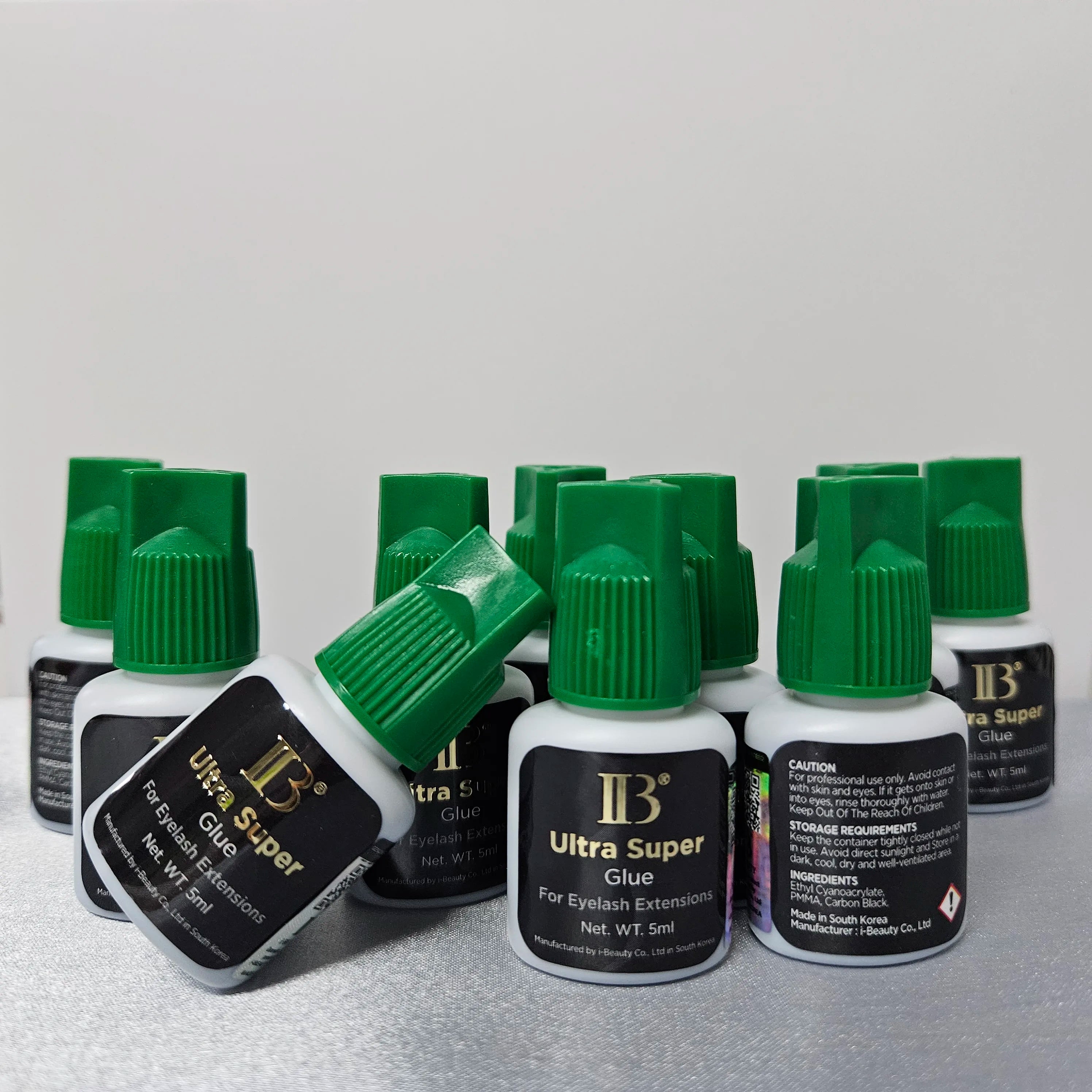 5 Bottles/lot IB Ultra Super Glue Eyelash Extensions Super Glue Green Cap Korea Individual 5ml Fast Drying Lash Glue Wholesale