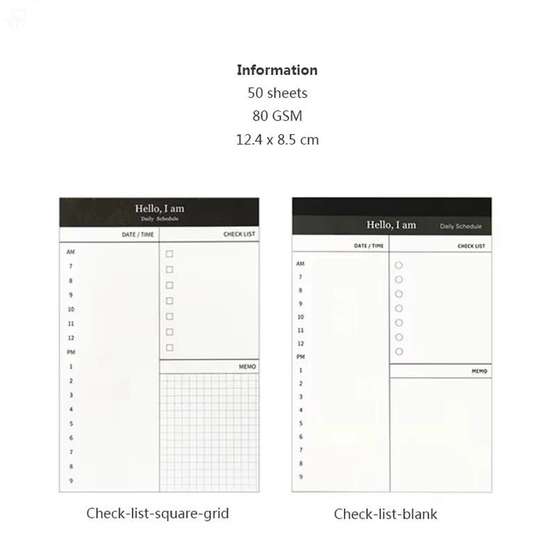 Mini Daily Weekly Planner Notebook, Desk Check List Schedule Organizer, Office School Stationery Portable Journal Notepad