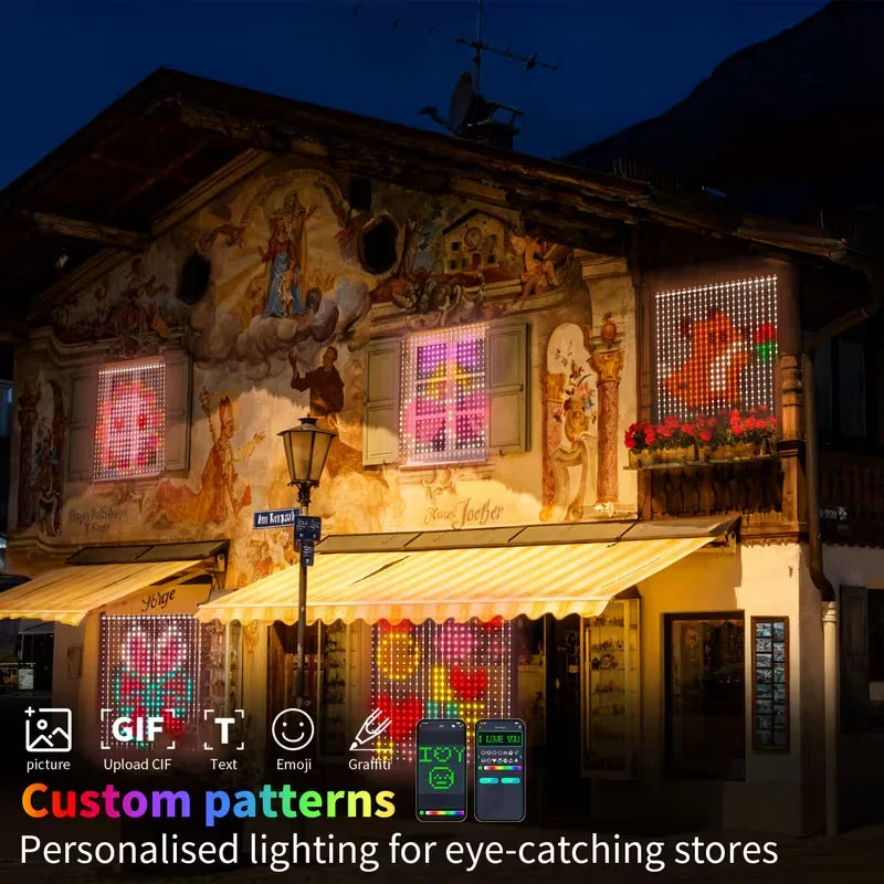 Smart Curtain Lights LED String Lights DIY Color Changing Window Fairy Lights Music Sync for Indoor Outdoor Backdrop Wall Decor