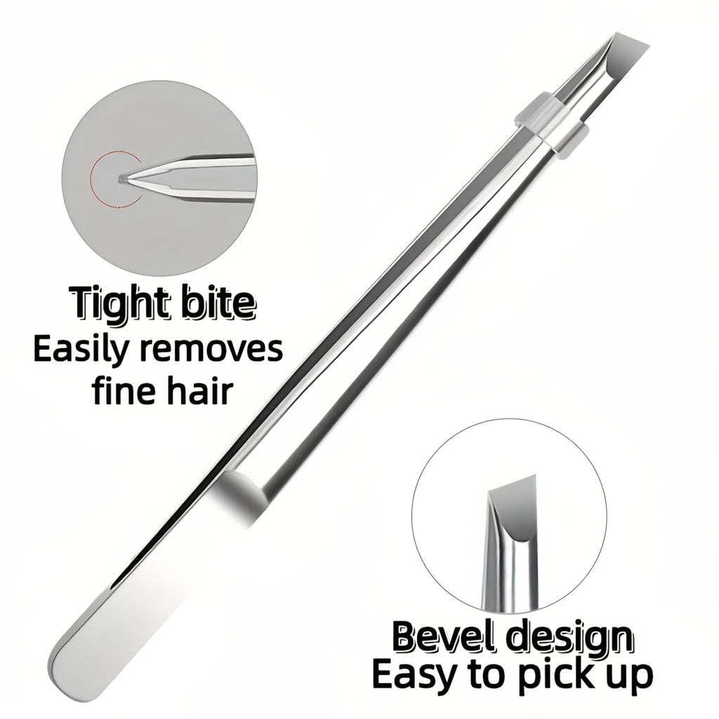 Stainless Steel Precision Tweezers Multi Functional Slant Tip Tool for Eyebrow Beard Facial Hair Removal Unisex Daily Grooming Accessory