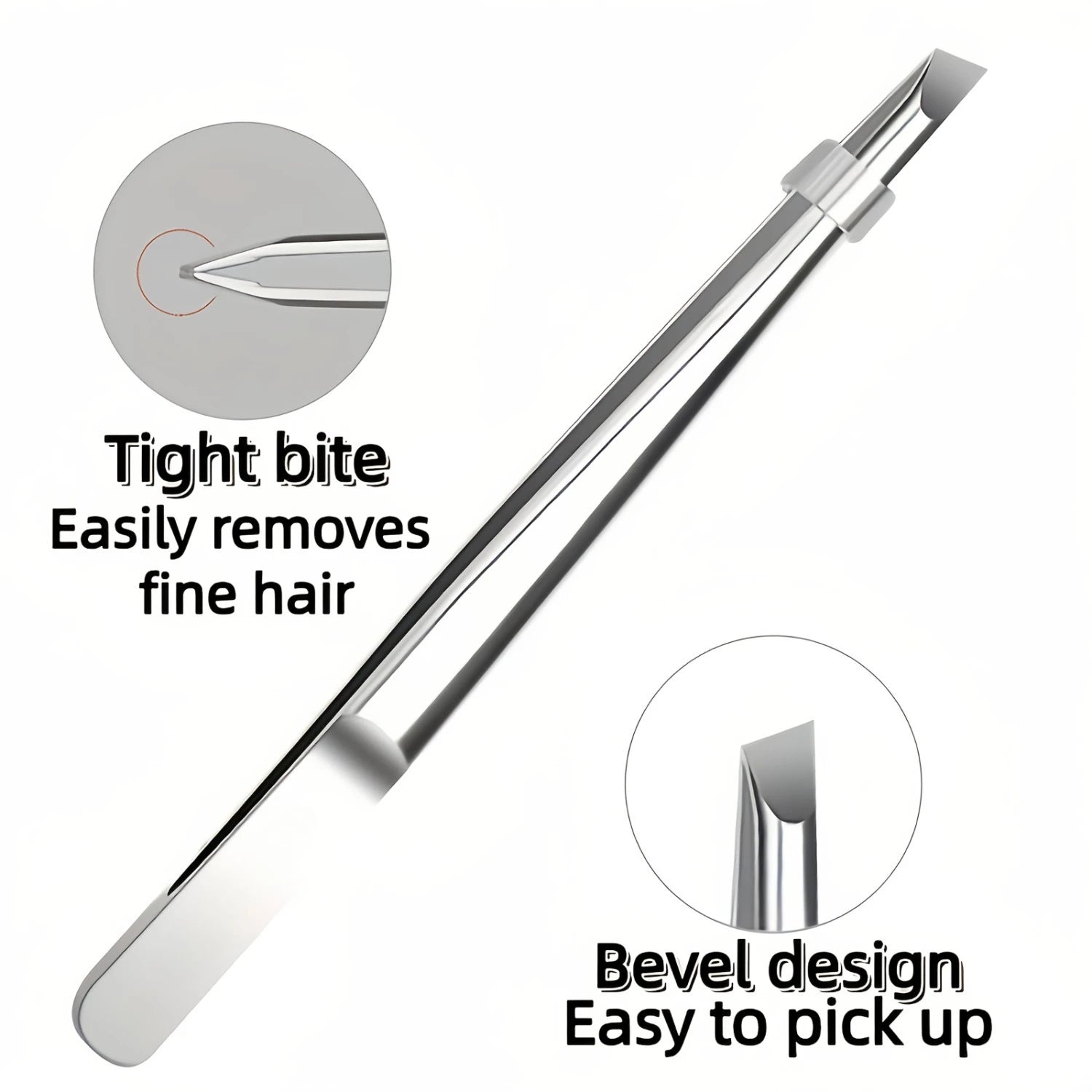 Stainless Steel Precision Tweezers Multi Functional Slant Tip Tool for Eyebrow Beard Facial Hair Removal Unisex Daily Grooming Accessory