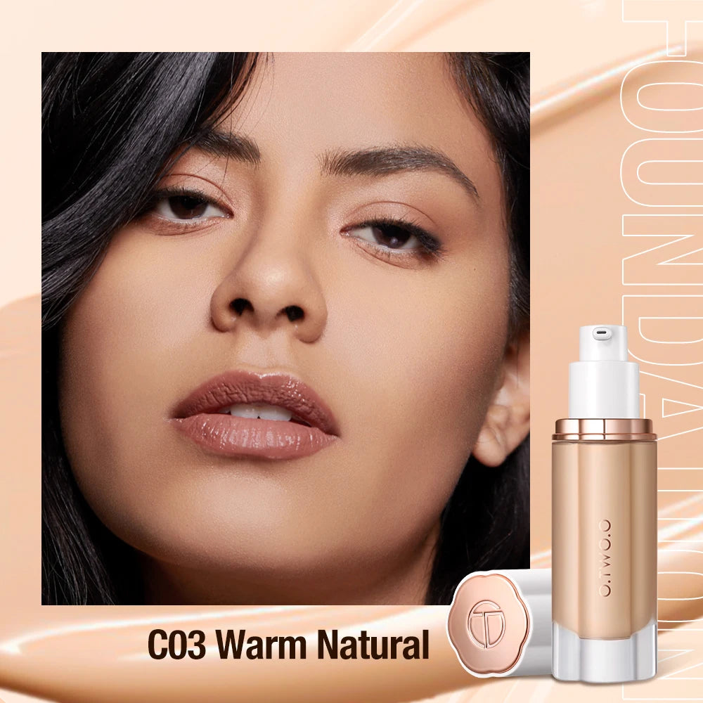 O.TWO.O 30ml Liquid Foundation Oil-control High Coverage Makeup Base Cream SPF30 Waterpoof Concealer Makeup Face Foundation