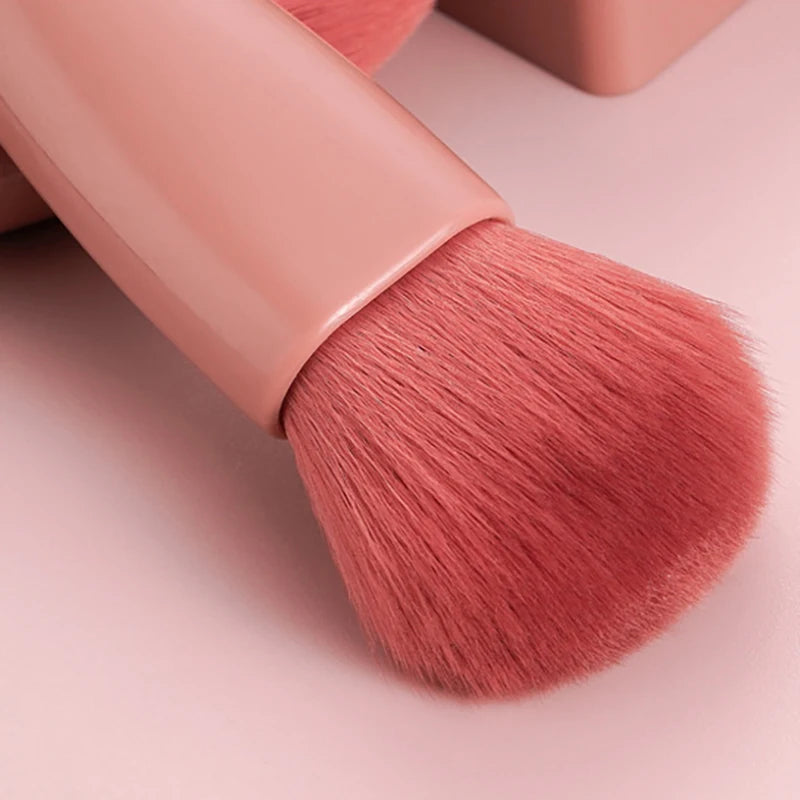 【SSummer10】5Pcs Travel Mini Makeup Brushes Set with Case Mirror - Small Complete Function Cosmetic Kit【SS】