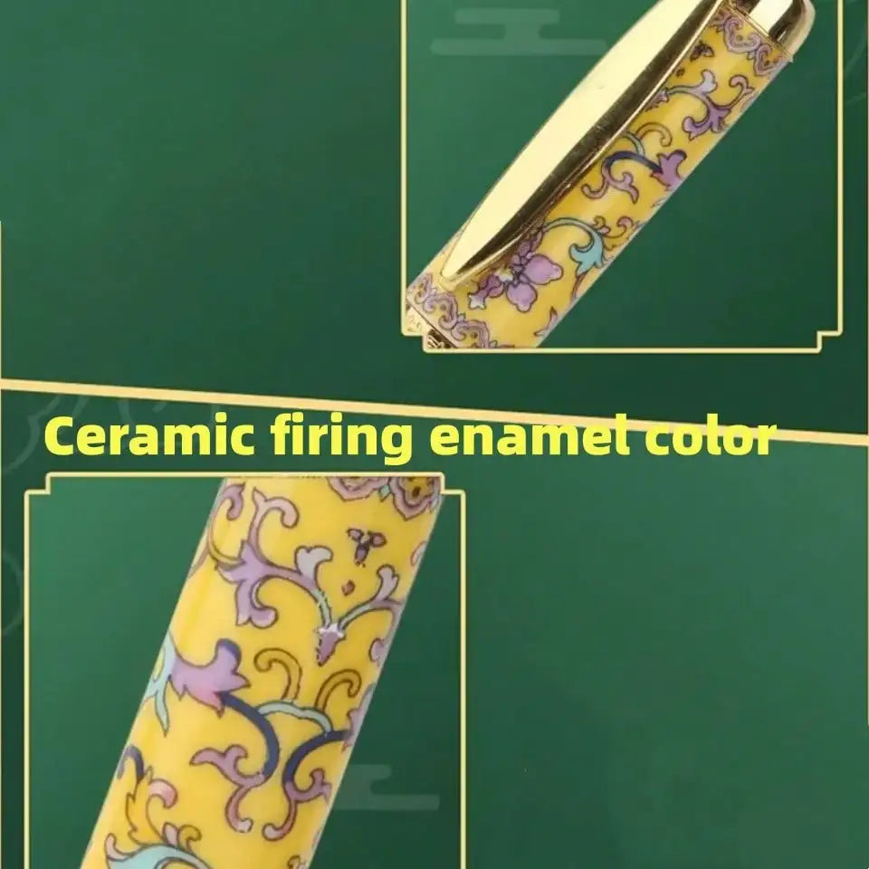 1Pc Fountain Pen, 0.5mm Nib, Built-In Converter, High-End Quality, Exquisite Craftsmanship, Ceramic Material Pen Body, Ceramic Enamel Color, Iridium Gold Pen Clip, Student Gift, Holiday Gift, Back-To-School Season, Birthday G