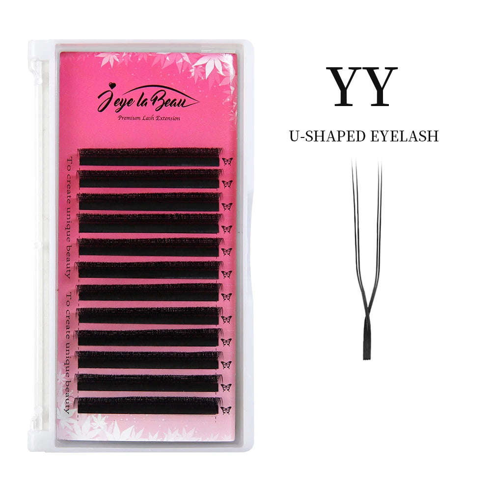 Goddess U Shaped YY 3D 4D 5D Eyelashes Extension Handmade Premium Soft Premade Fan U Lashes Beauty Makeup W Bloom Lashes