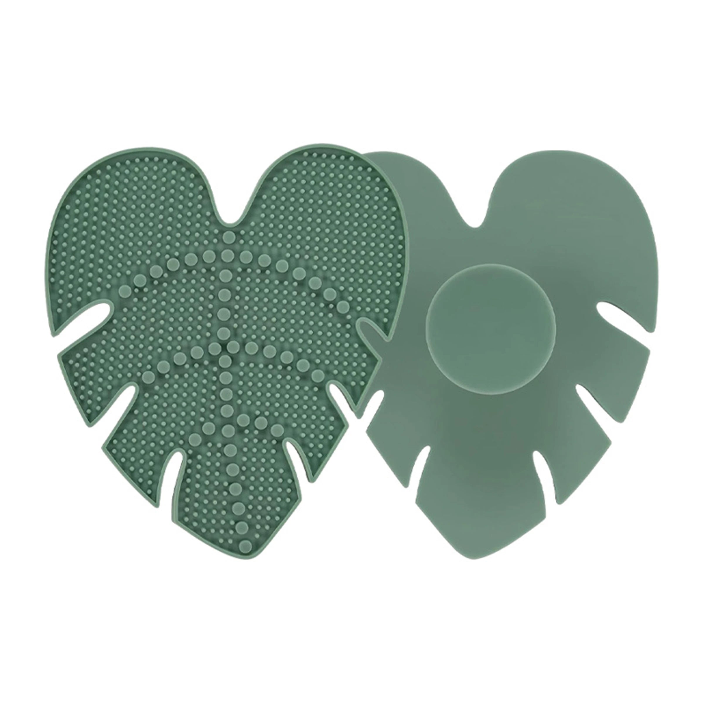 Silicone makeup brush cleaning pad with suction cup, a makeup brush cleaning tool suitable for brushes and powder puffs.