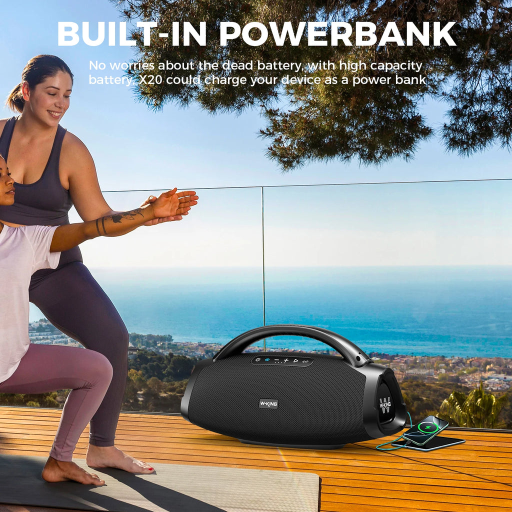 W-KING X20 200W RMS Portable Bluetooth Speakers, Massive Bass Party Boombox IPX7 Waterproof Speaker Large, Loud Outdoor Speaker