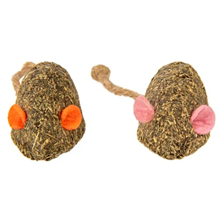Instincts Mouser Mayhem HappyNip Cat Toy Compressed Catnip Silverine-Shaped Mice Mentally Stimulating Durable Less Mess 2-Pack