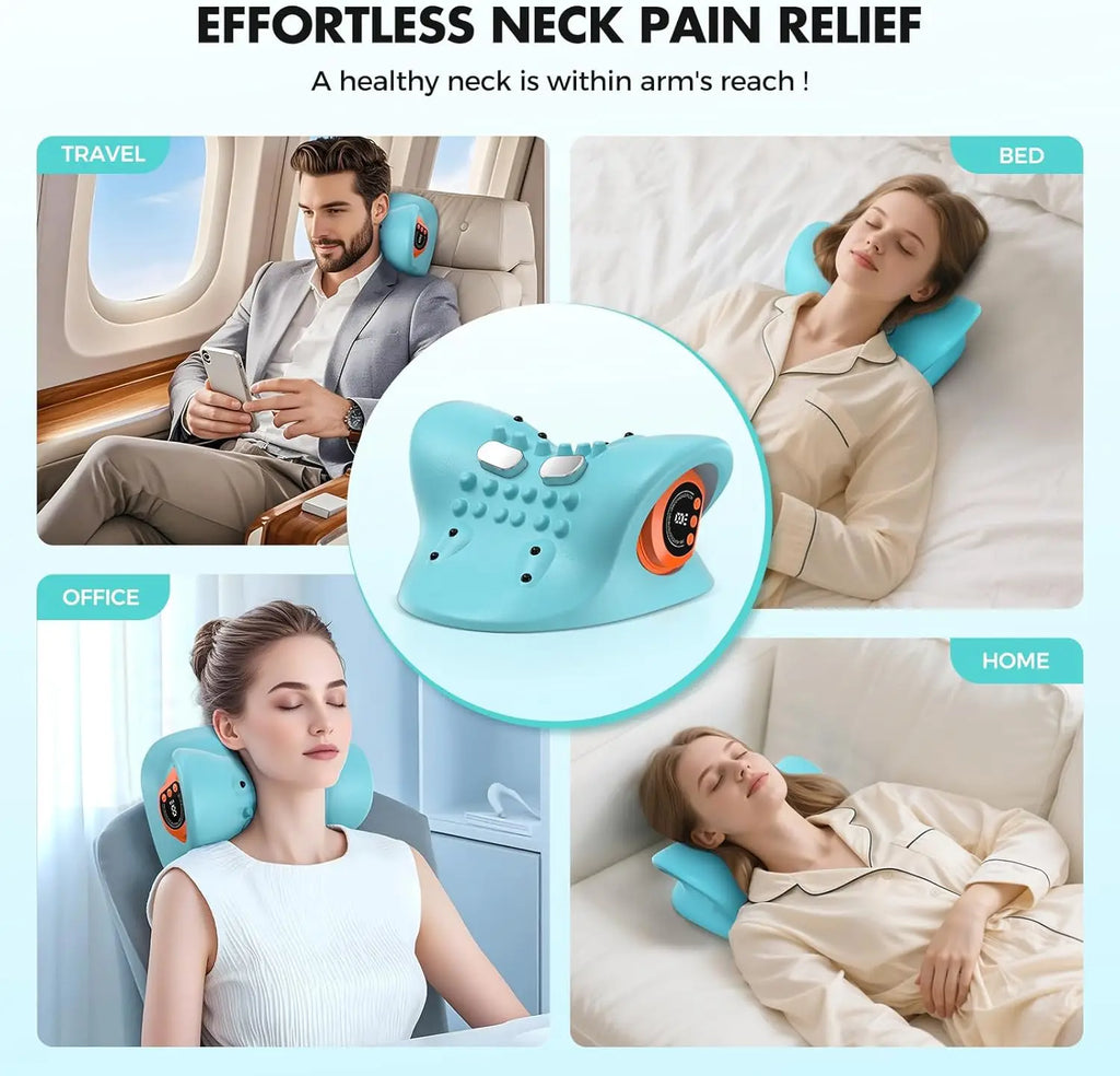Rechargeable Portable Neck Massager Pillow3-in-1 Shiatsu Neck & Back Massager with Remote Control - Heat/Vibration/Deep Tissue