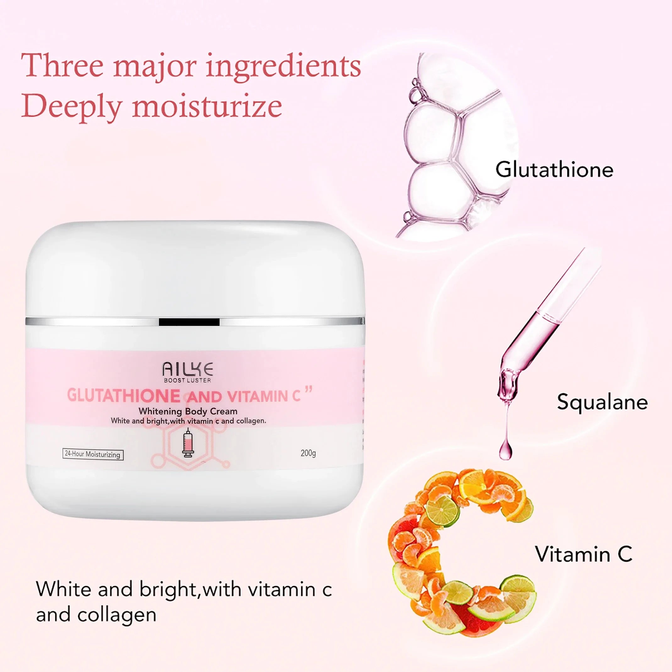 AILKE Whitening Skin Care Cream, Lightening Lotion, Remove Dark Spots With Glutathion, Shea Butter, Moisturizing Body Cream
