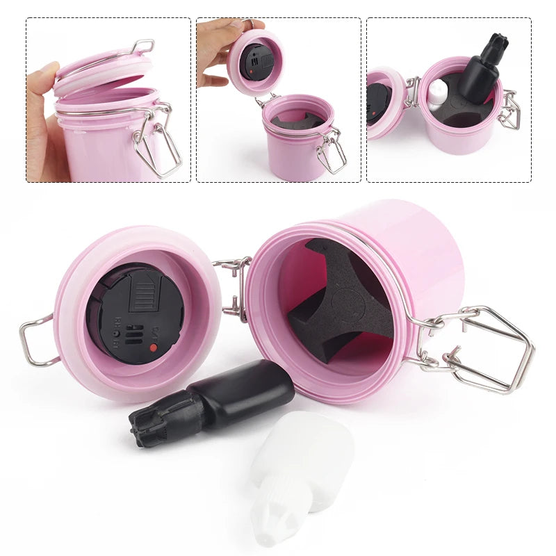 Eyelash Glue Storage Tank With Temperature and Hygrometer Activated Carbon Seal Leak-proof Jar Container Lash Extension Tool