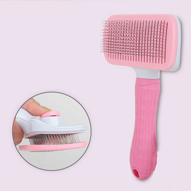 Pet Dog Brush Cat Comb Self Cleaning Pet Hair Remover Brush For Dogs Cats Grooming Tools Pets Dematting Comb Dogs Accessories