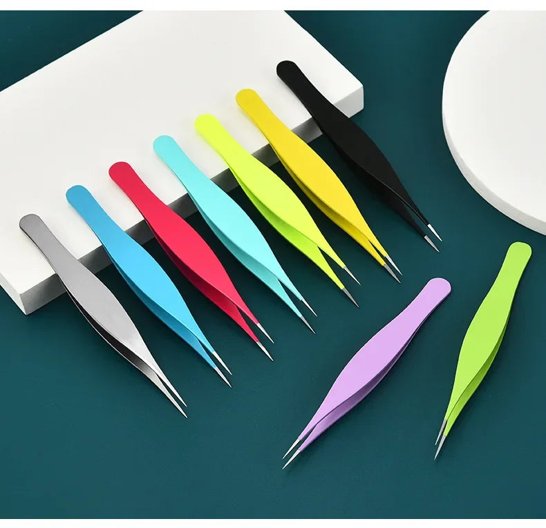 New Super Pointed Acne Clip Acne Needle Grafting Eyelash Clip Blackhead Clip Fake Eyelash Tweezers Feauty Tool  Lash Tweezers