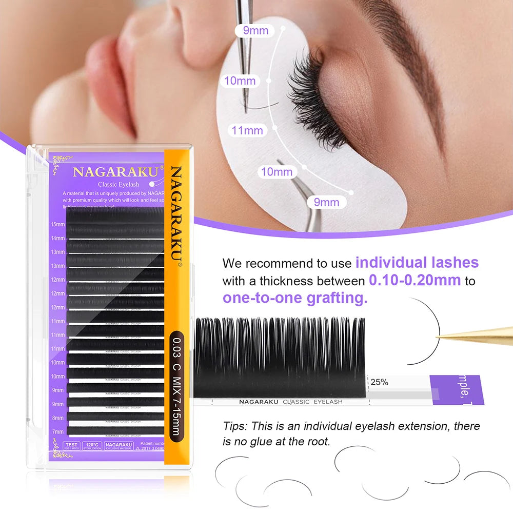 NAGARAKU Ship From USA 10 Cases Classic Lashes Fast Free Delivery in 2-5 days by Express
