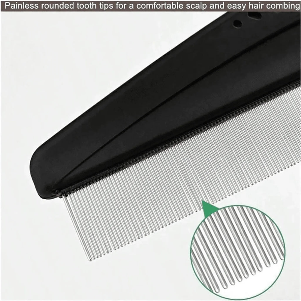 Head Lice Comb Stainless Fine Tooth Comb Professional Lice Nit Removal Hair Comb Multipurpose Dandruff Combs for Human Cat Dog