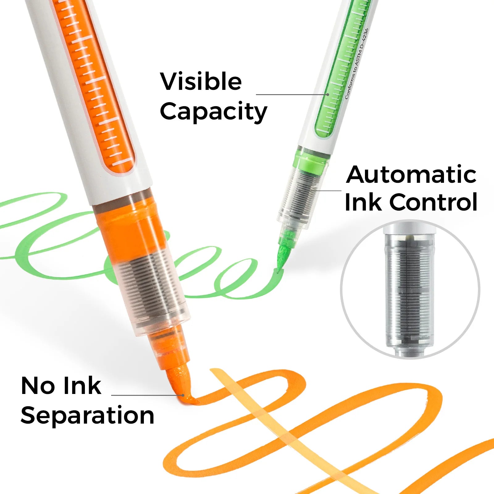 Ohuhu Nahuku Direct-ink Acrylic Markers Acrylic Paint Markers Direct Liquid Flexible Brush Tip High Opacity Paint Pens Lightfast