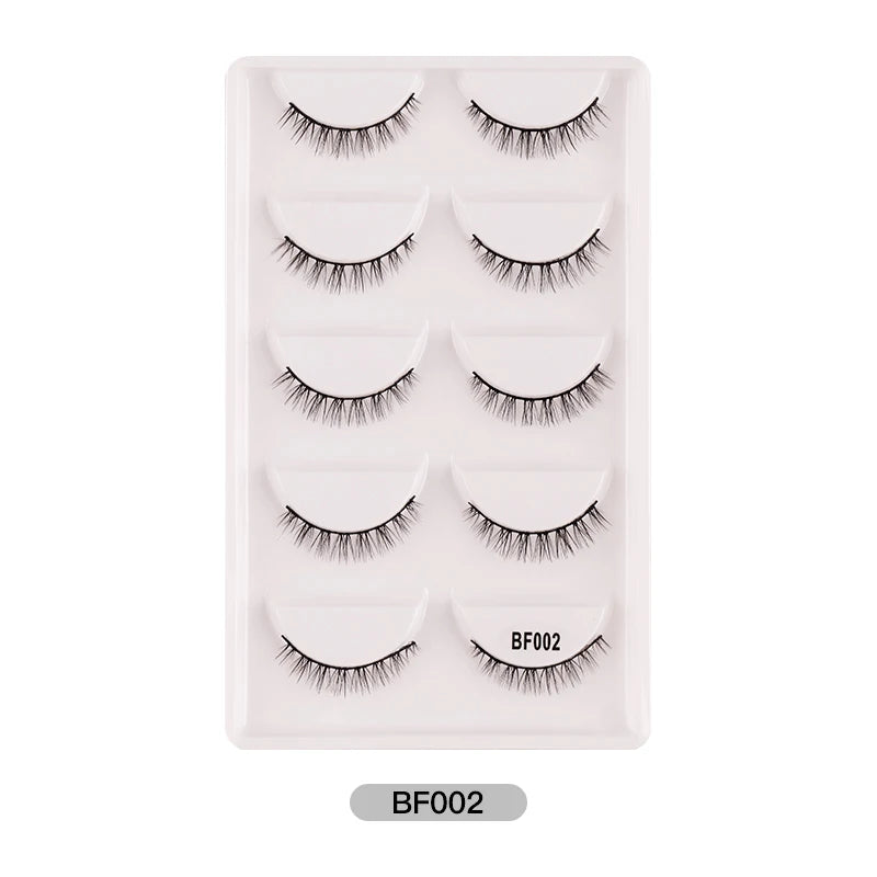 New 5Pairs Handmade 3d Mink Lashes Short False Eyelashes Cross Messy Dense Natural Eye Lashes Stage Makeup False Eyelashes E08