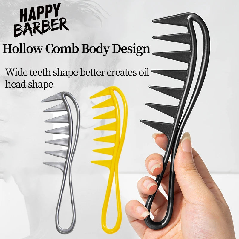 Wide Tooth Retro Oil Head Comb Antistatic Detangle Curly Hair Salon Styling Zoning Comb for Men Women