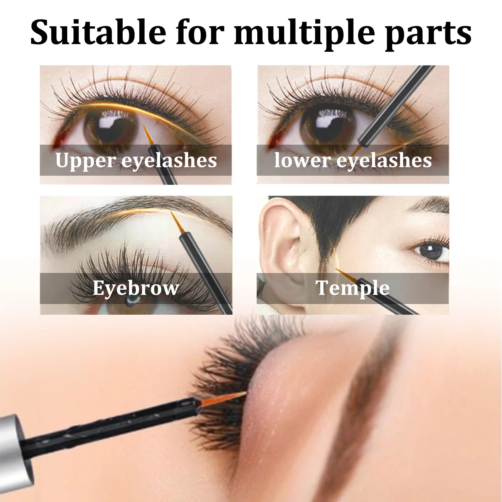 EELHOE Eyelash Enhancer Serum Extension Lash Eyebrow Fast Growth Longer Fuller Thicker Natural Curling Lash Lifting Makeup