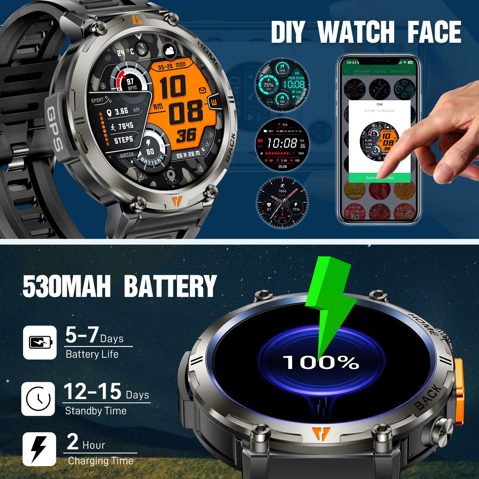 EIGIIS KE3 2025 New Bluetooth Call Smartwatch for Men Full Touch Screen with Health Monitor Heart Rate Flashlight Smart Watch