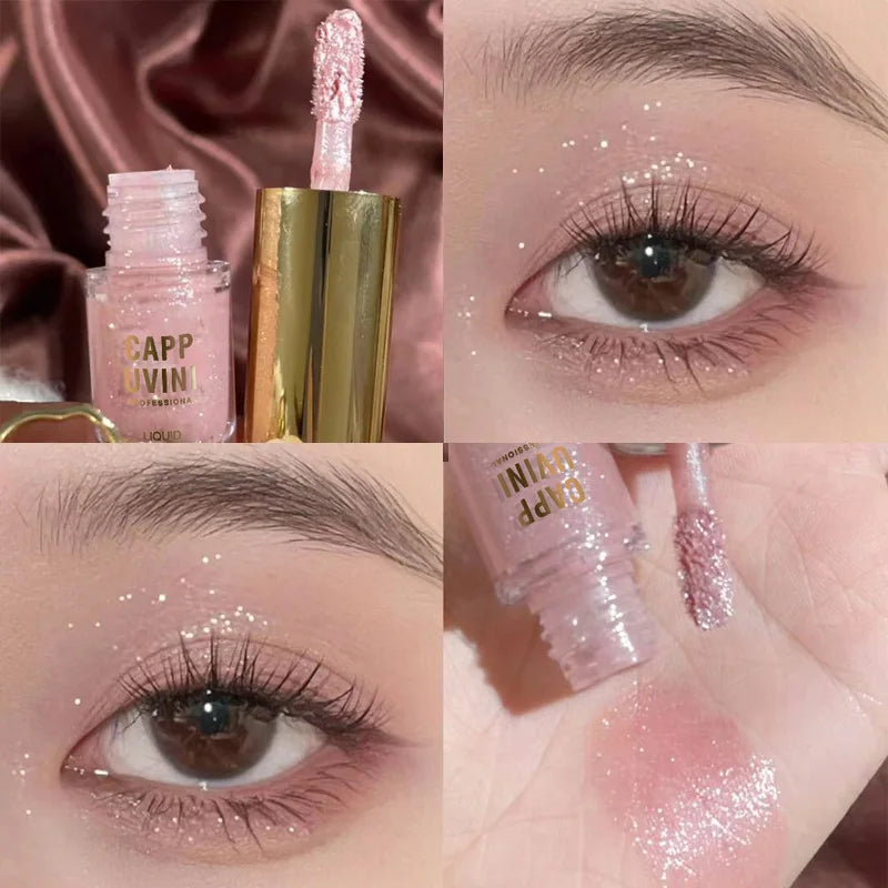 1Pc Nude Matte Liquid Eye Shadow Cream Longlasting Shiny Eyeshadow Shimmer Sequins Glitter Blush Makeup Pallette Comestics