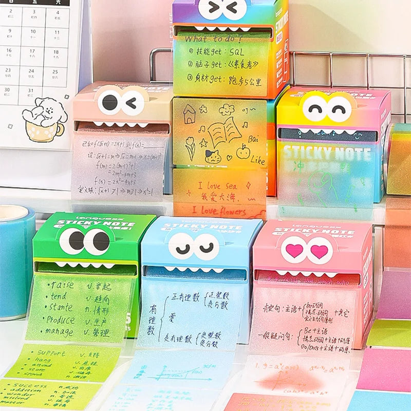 Mr. Paper 105/108Sheets/roll Pull-out Sticky Notes Student Stationery Sticky Notes Transparent Color Sticky Notes DIY Handbook