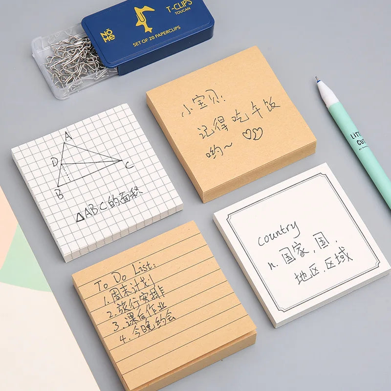 80 Sheets Sticky Notes Stationery Stickers Office Bookmark Daily Planning Tips School Supplies Notebook