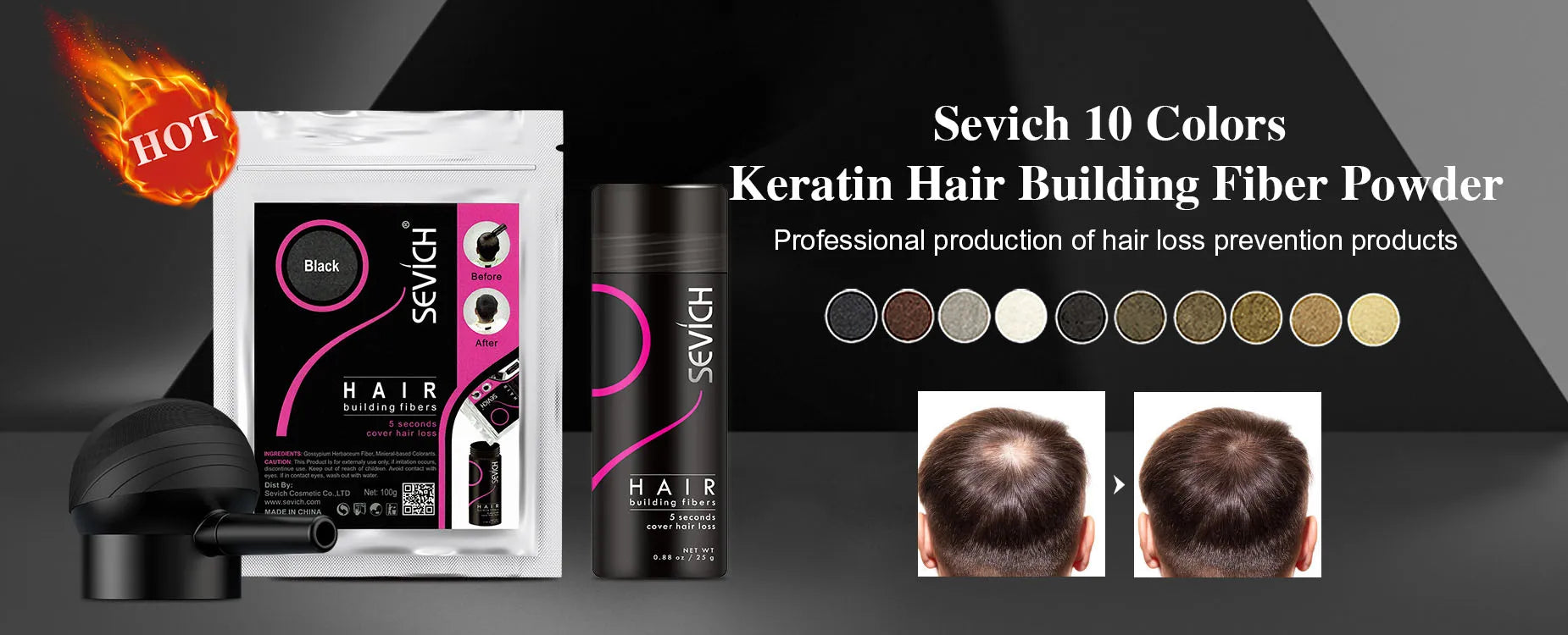 10g SEVICH Hairline Powder Hair Root Cover Up Waterproof Instant Modified Repair Hair Shadow Powder Makeup Hair Concealer 5color