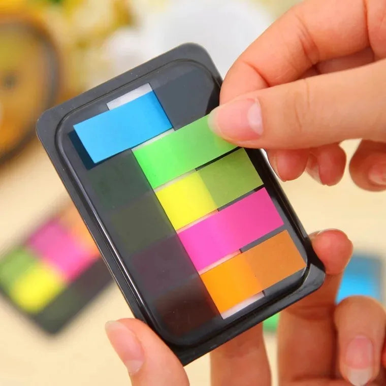 Box Transparent Fluorescent Index Tabs Pet Classification Flags Sticky Note for Page Marker Planner Stickers