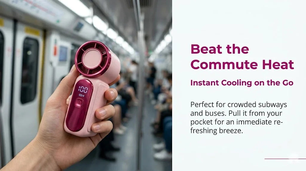 Portable Handheld Mini Fan, 6 Speeds 16900 RPM High Velocity Personal Fan with LED Display, USB Rechargeable, Mini Fan with Lanyard for Makeup, Travel, Outdoor Fan for Women Girl Gift, Pink