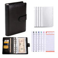 PU Leather Budget Binder With Cash Envelopes Pockets Zip Small French Budget Pouch Binder For Saving Money A6 Planner Organizer
