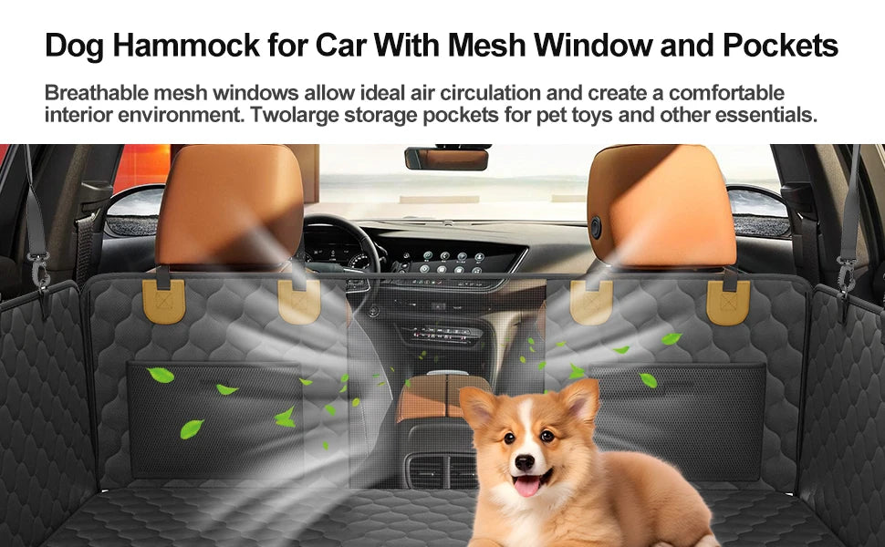 Waterproof Pet Travel Accessories Foldable Dog Car Seat  Car Pet Seat Safety Hammock Trunk Mat Car Rear Back Seat Protector