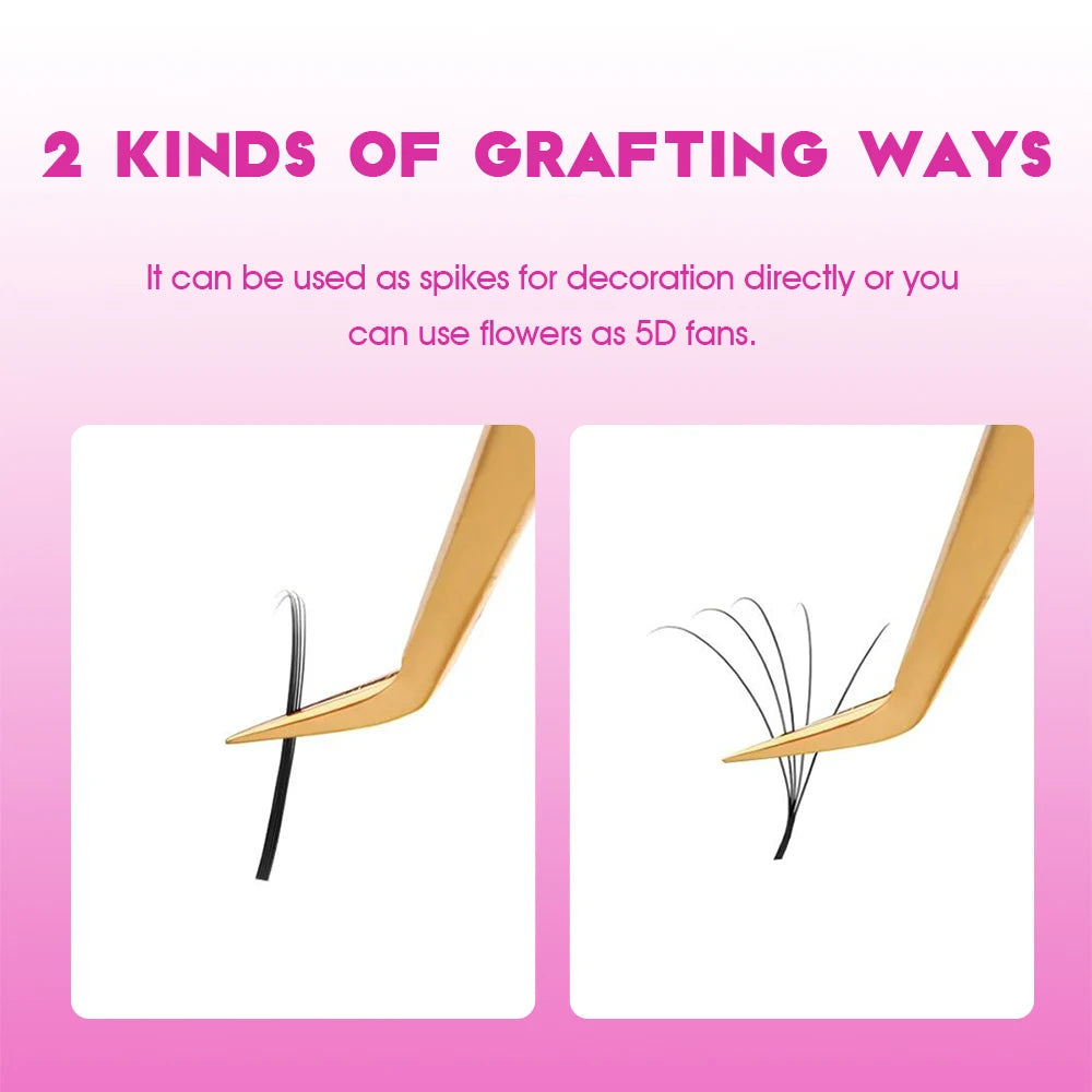 New Style 5D Flora Lashes Extension Mix Length C D Curl Flower Eyelash Premade Wet Look Closed Fan Spikes Lash from MASSCAKU