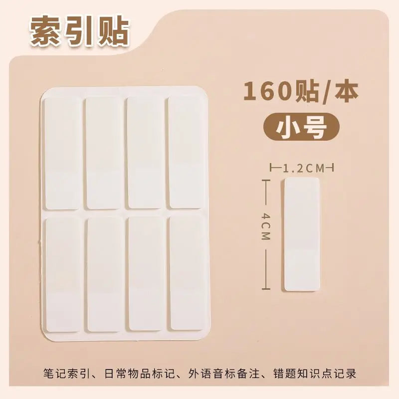 Index Sticker Small Card Waterproof Office Ins Wind Transparent Note White Index Mark Classification Index Sticker Card