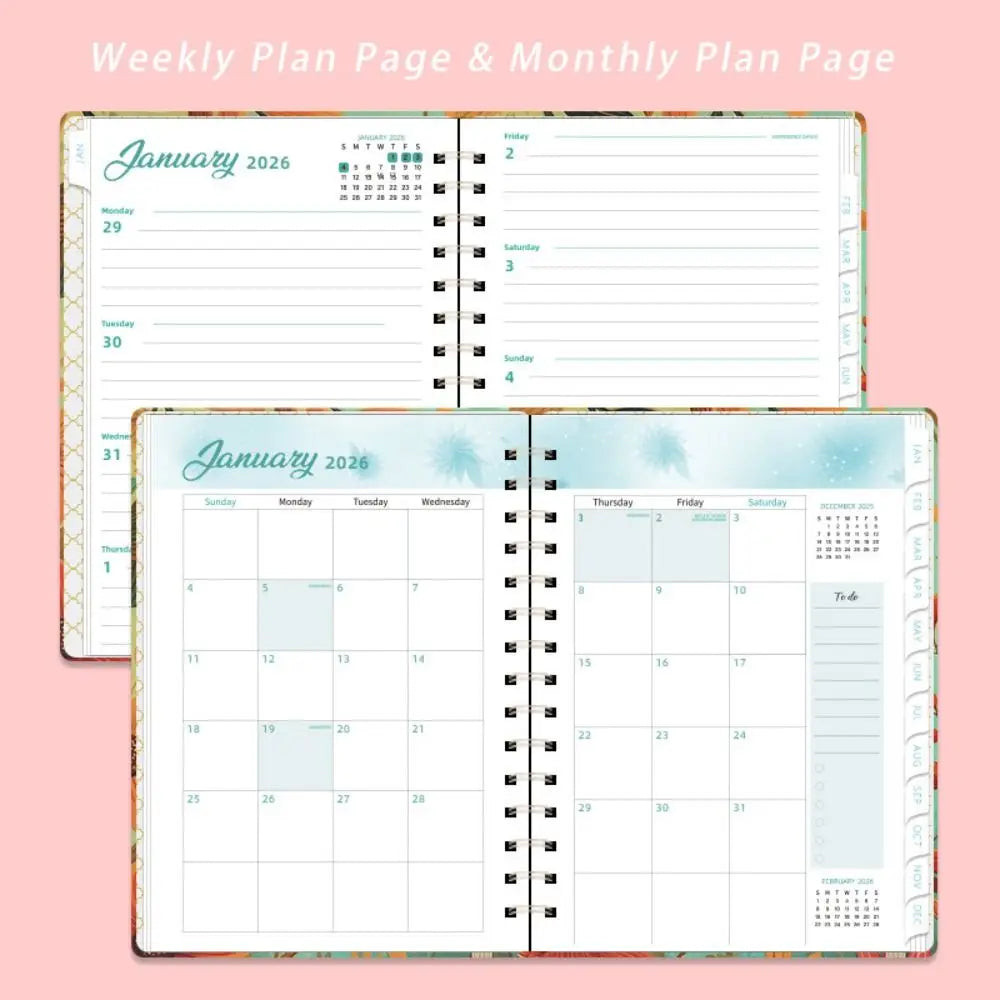 New A5 2026 Planner Jan.2026 - Dec.2026 Agenda Academic Planner Weekly and Monthly Monthly Tabs Calendar 2026