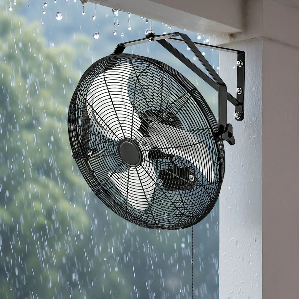 18 Inch Industrial Wall Mount Fan, High Velocity 4000 CFM Indoor Fan With 3 Speeds, Powerful Motor Garage Wall Fan With Aluminum Blades For Workshop, Warehouse, Greenhouse, Commercial