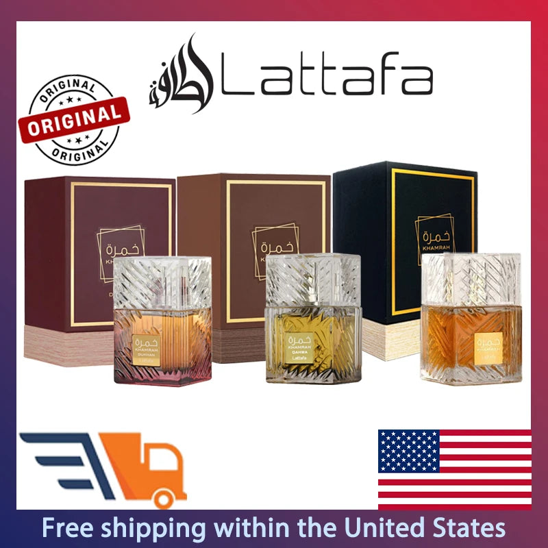 100ml Lattafa Khamrah Series Eau de Parfum Homme Spray Original Arab Perfumes Lasting Oriental Spicy Perfume Men's Cologne Gift