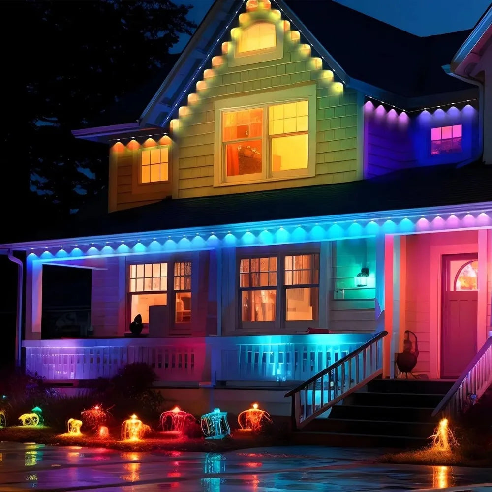 300ft Smart Eave Lights 180LEDS Permanent Outdoor Lights LED String Lights App Remote Waterproof for House Festival Daily Decor